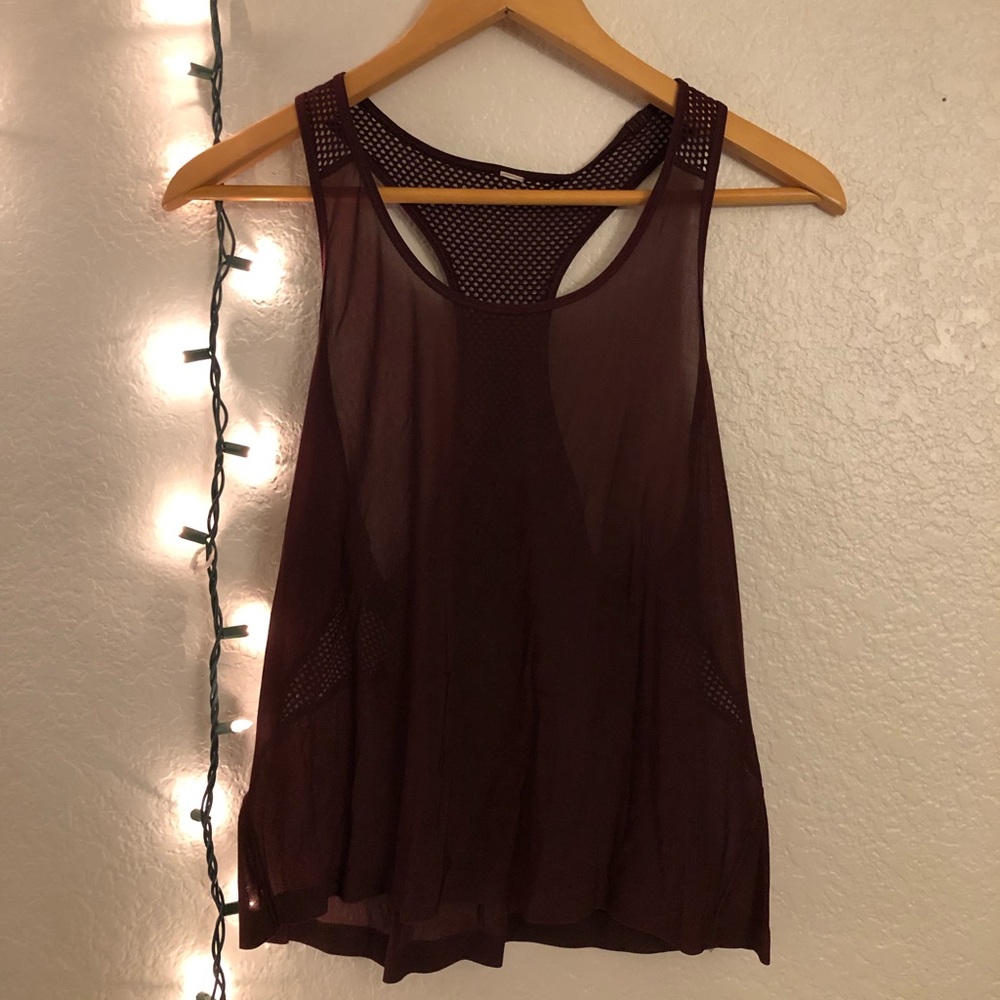 Lululemon Burgundy Mesh Tank